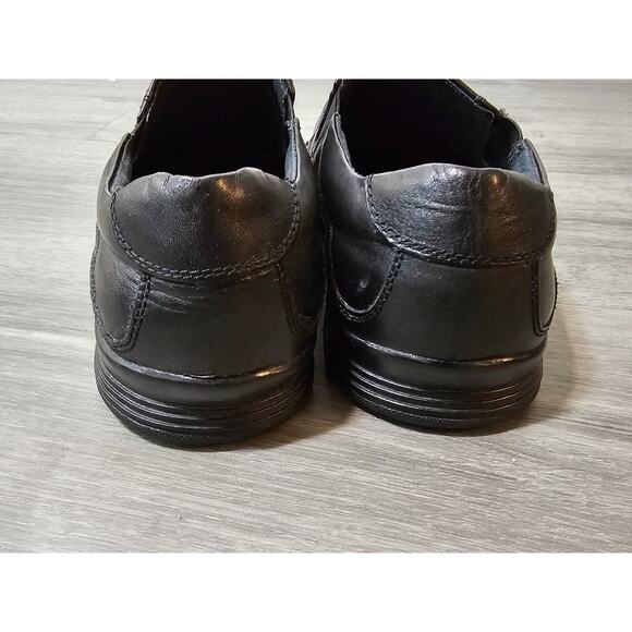 Kenneth Cole Reaction Punchual Slip On Loafer Black Leather Shoes Men Size 9